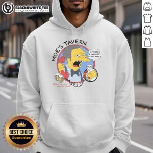 Cozy Top Moes Tavern The Simpsons hoodie featuring iconic designs, perfect for fans of the beloved animated series.