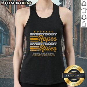 Premium Buffalo Hockey 'Everybody Ropes Everybody Rides' tank top featuring a stylish design for fans.