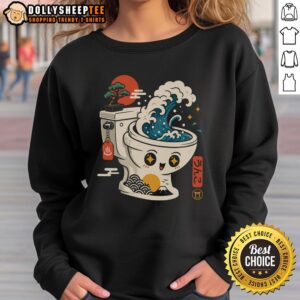 Alt Text: Funny 'Good The Great Flush Wave' toilet spoof sweatshirt featuring humorous design and vibrant colors. Perfect gift!
