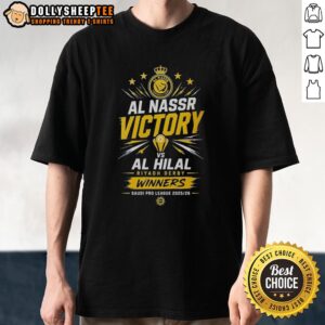 Original Al Nassr Victory 2026 Saudi Pro League Riyadh Derby Winners T-Shirt featuring bold team graphics and vibrant colors.