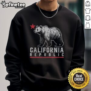 Vintage California Republic sweatshirt featuring a bear and star design, perfect for Cali fans and casual wear.