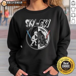 Good Sky vs Sky Star Wars Sweatshirt featuring iconic graphics, perfect for fans of the Star Wars universe.