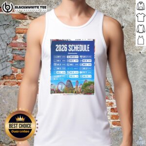 2026 New England Patriots NFL schedule tank top featuring all kickoff times in a stylish poster design.