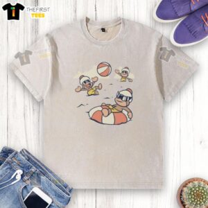 Top Monkey Ape Escape washed t-shirt featuring a vibrant graphic design of playful monkeys in action.
