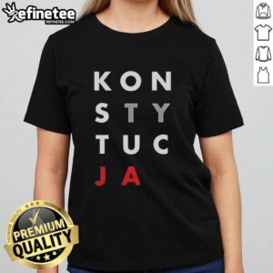 Premium Konstytucja logo featured on a stylish ladies tee, perfect for showcasing your support in fashion.