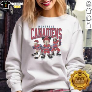 Good Montreal Canadiens Disney Team ice hockey sweatshirt featuring vibrant colors and iconic team logo.