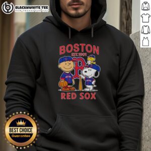 Good Boston Red Sox MLB x Charlie Brown VA Snoopy Peanuts hoodie, celebrating baseball since 1901 with a fun design.
