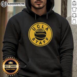 Good UCLA Staff Basketball 2026 logo retro hoodie featuring a vintage design in blue and gold colors.