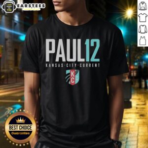 Hot Paul 12 Kansas City Current KC logo T-shirt showcasing team pride and style for fans of Kansas City soccer.