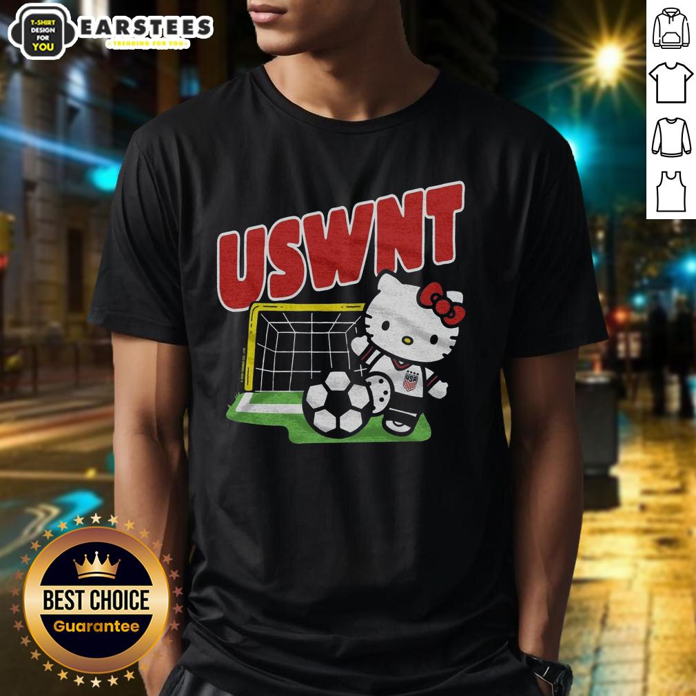 cute-hello-kitty-x-uswnt-kick-t-shirt Cute Hello Kitty X USWNT Kick T-Shirt featuring a playful design, perfect for fans of both Hello Kitty and women's soccer.