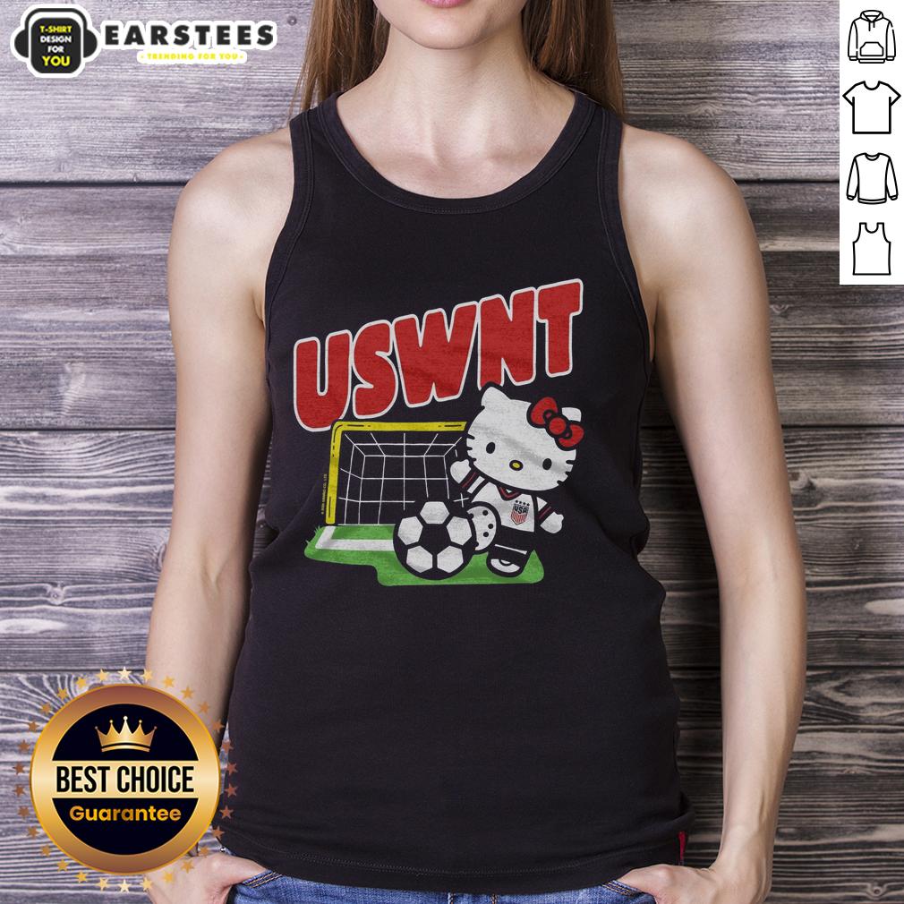cute-hello-kitty-x-uswnt-kick-tank-top Alt Text: Cute Hello Kitty x USWNT kick tank top featuring a playful design, perfect for fans of soccer and stylish apparel.
