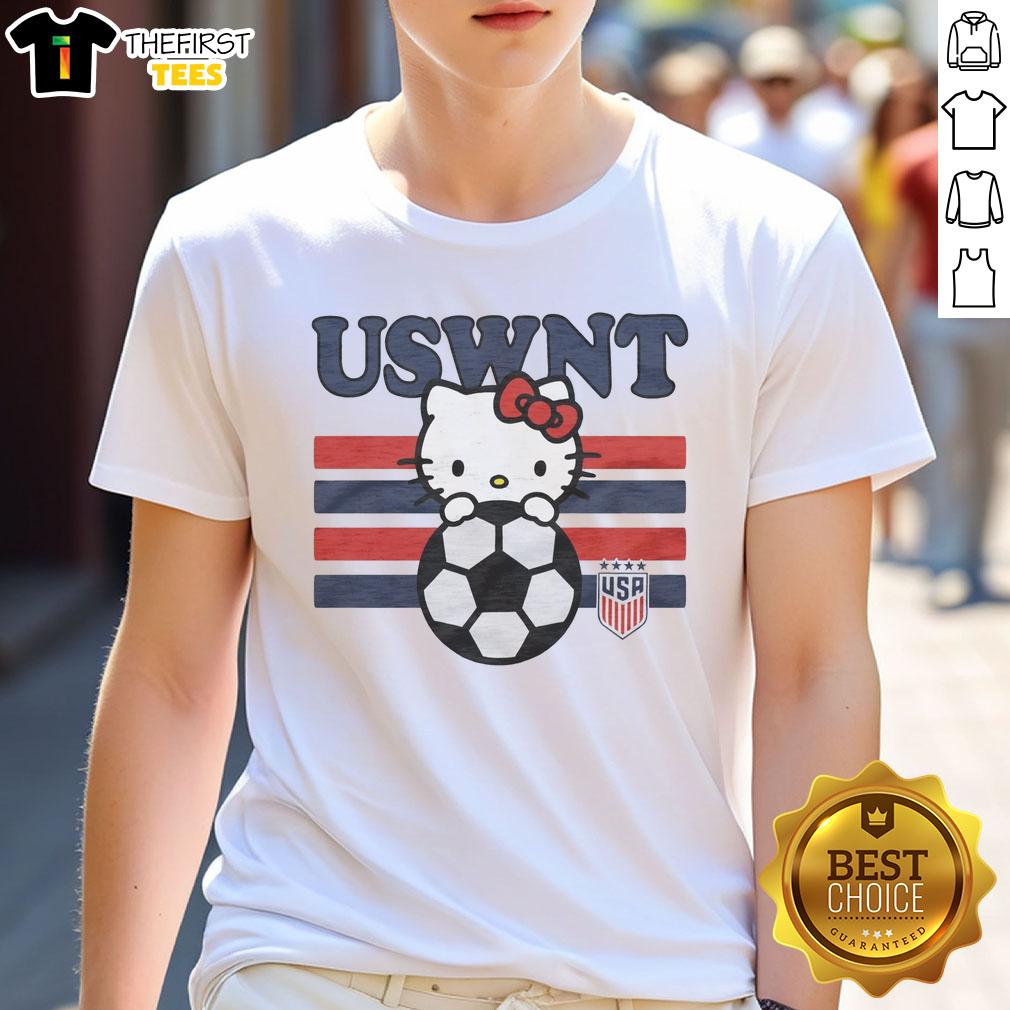 cute-hello-kitty-x-uswnt-t-shirt-1 Cute Hello Kitty X USWNT T-Shirt featuring a playful design perfect for fans of Hello Kitty and women's soccer.