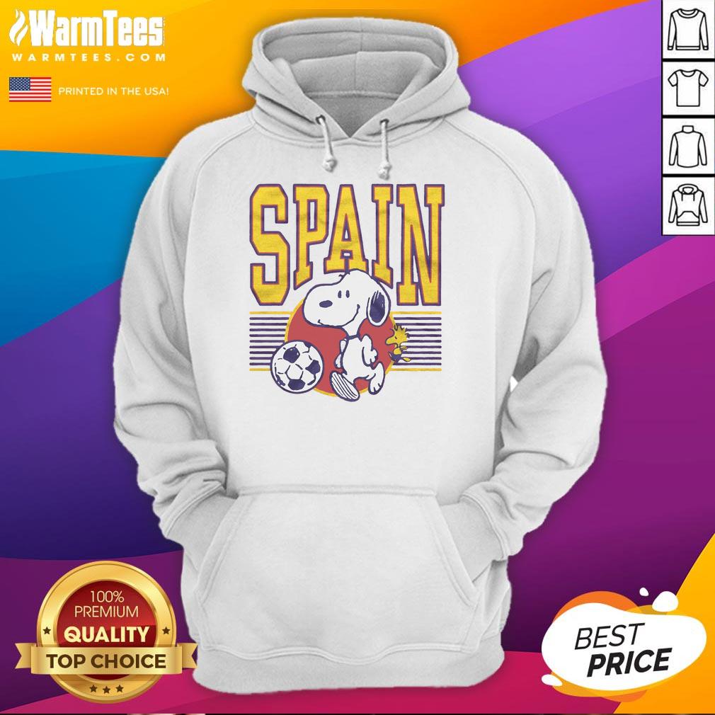 cute-peanuts-snoopy-x-spain-soccer-hoodie Alt Text: Cute Peanuts Snoopy X Spain Soccer Hoodie featuring Snoopy in soccer gear, perfect for fans of Peanuts and Spain football.