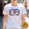 Alt Text: Cute Peanuts Union Jack scooter Snoopy T-Shirt featuring colorful graphics of Snoopy on a scooter with British flag design.