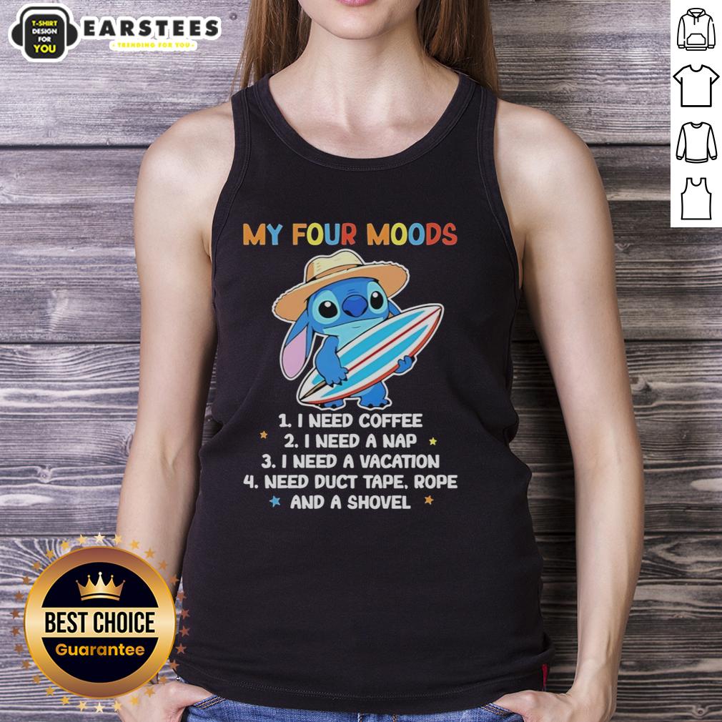 cute-stitch-my-four-moods-1-i-need-coffee-2-i-need-a-nap-3-i-need-a-vacation-tank-top Alt Text: Cute Stitch tank top displaying four moods: I Need Coffee, I Need A Nap, I Need A Vacation.