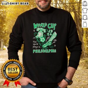 Top World Cup sweatshirt featuring Philadelphia design, perfect for fans celebrating soccer in the City of Brotherly Love.