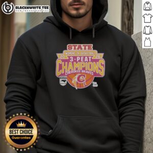 Awesome Cherokee Braves 2026 NCHSAA Women's 2A Basketball State Champions hoodie in vibrant colors.