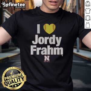 Alt Text: Nice Nebraska Softball I Heart Jordy Frahm T-Shirt featuring a stylish design for fans of Jordy Frahm and Nebraska softball.