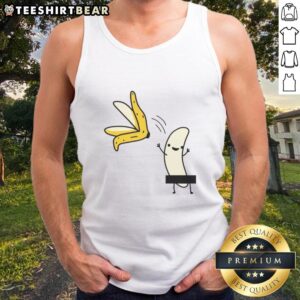 Awesome A Peeled Banana cartoon tank top design featuring a playful and vibrant banana character, perfect for casual wear.