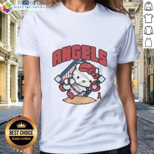 Pretty Los Angeles Angels Hello Kitty ladies tee featuring a cute design perfect for fans and casual wear.