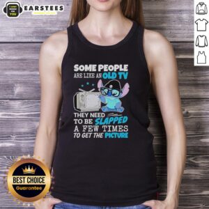 Cute tank top featuring 'Some people are like an old TV' design, perfect for casual wear and humor lovers.