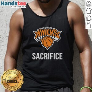 Vintage New York Knicks Sacrifice Logo tank top showcasing retro design and team spirit for basketball fans.