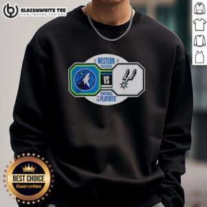2026 NBA Playoffs sweatshirt featuring Minnesota Timberwolves vs San Antonio Spurs Western Conference Semifinals design.
