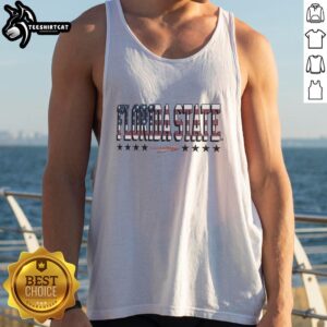 Florida State Seminoles tall type flag tank top, featuring vibrant team colors and logo, perfect for game day attire.