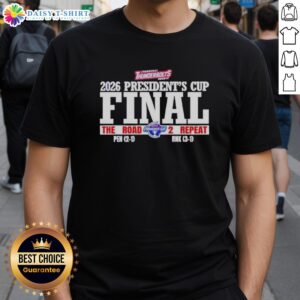 Alt Text: Awesome Evansville Thunderbolts Hockey President's Cup 2026 T-Shirt showcasing team spirit for the Road 2 Repeat.