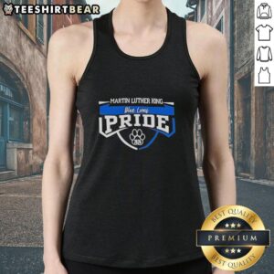 Premium Martin Luther King Blue Lions Pride 2026 Class Year paw print graphic tank top for students.