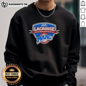 Top MAAC Men's Lacrosse Championship 2026 logo sweatshirt featuring vibrant colors and stylish design.