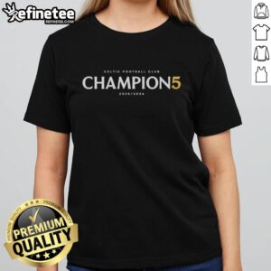 Nice Celtics Football Club Champions 2025-2026 ladies tee showcasing vibrant design and team pride.