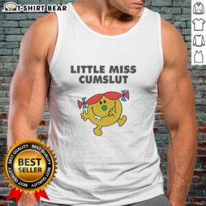 Awesome Little Miss Cumslut tank top featuring bold graphic design, perfect for edgy casual wear and making a statement.