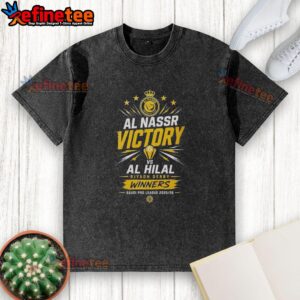 Hot Al Nassr Victory 2026 Saudi Pro League Riyadh Derby Winners washed t-shirt design featuring team colors and logo.