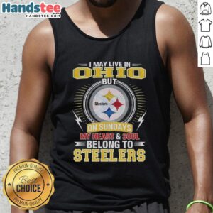 Official Pittsburgh Steelers NFL tank top featuring 'My heart and soul belong to Steelers' design for fans in Ohio.