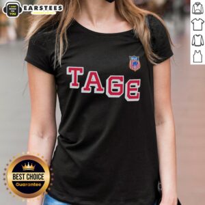 Alt Text: Official Tage USA Buffalo Sabres hockey ladies tee featuring team colors and logo, perfect for fans and womens apparel.