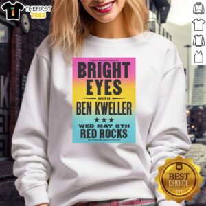 Bright Eyes Red Rocks sweatshirt featured in Hot Poster May 6, 2026, showcasing vibrant design and cozy style.
