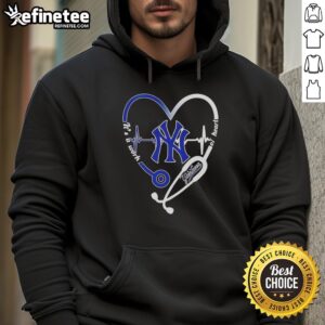 Alt Text: Official New York Yankees Stethoscope Heartbeat hoodie, a perfect blend of sports and passion for healthcare.