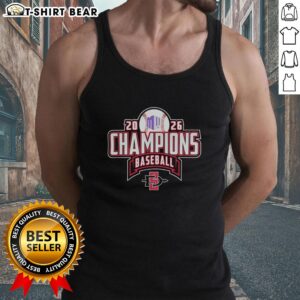 San Diego State Aztecs NCAA Champions 2026 baseball tank top featuring team colors and logo, perfect for fans.