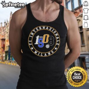 Original FC Internazionale Milano Since 1908 tank top featuring the club's iconic colors and logo, perfect for fans.