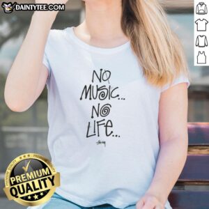 Nice Tower Records No Music No Life Ladies Tee featuring vibrant graphic design and comfortable fit for music lovers.