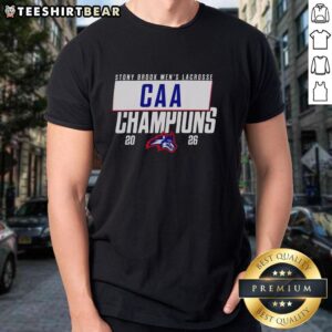 Awesome Stony Brook Seawolves 2026 CAA Men's Lacrosse Champions T-Shirt featuring bold team logo and championship graphics.