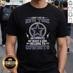 Alt Text: Dallas Cowboys NFL t-shirt featuring 'My Heart And Soul Belong To Cowboys' design, perfect for fans living in New York.