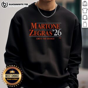 Alt Text: Hot Martone Zegras 26 Ignite the Orange sweatshirt featuring vibrant orange fabric and stylish design.