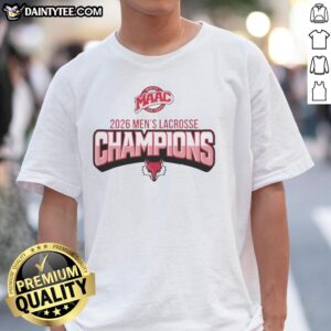 Alt Text: Awesome Marist Lacrosse 2026 Men's Lacrosse Champions T-Shirt featuring bold graphics and vibrant colors.