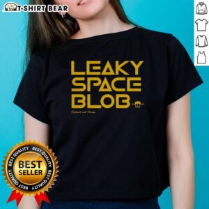 Pretty Leaky Space Blob tee featuring Mary Ryland and Rocky Ladies design, perfect for casual and sci-fi enthusiasts.
