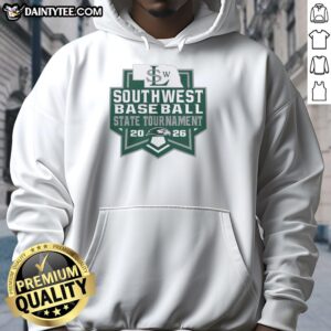 Alt Text: Original Southwest Silver Hawks Baseball State Tournament 2026 Logo Hoodie featuring vibrant team colors and design.