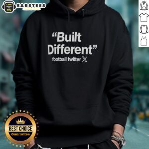 Hot Built Different Football Twitter Logo Hoodie featuring a stylish design for fans of football culture.
