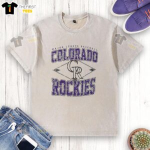 Awesome Colorado Rockies Major League Baseball Cooperstown Diamond washed t-shirt in vibrant colors, perfect for fans.