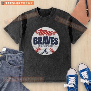 Original Atlanta Braves MLB X Topps Baseball The Real One washed t-shirt featuring classic team logo design.